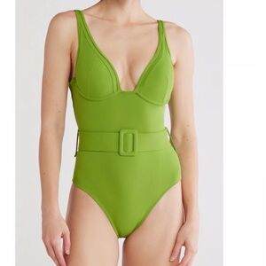 Hutch Belted Green One Piece Swimsuit S